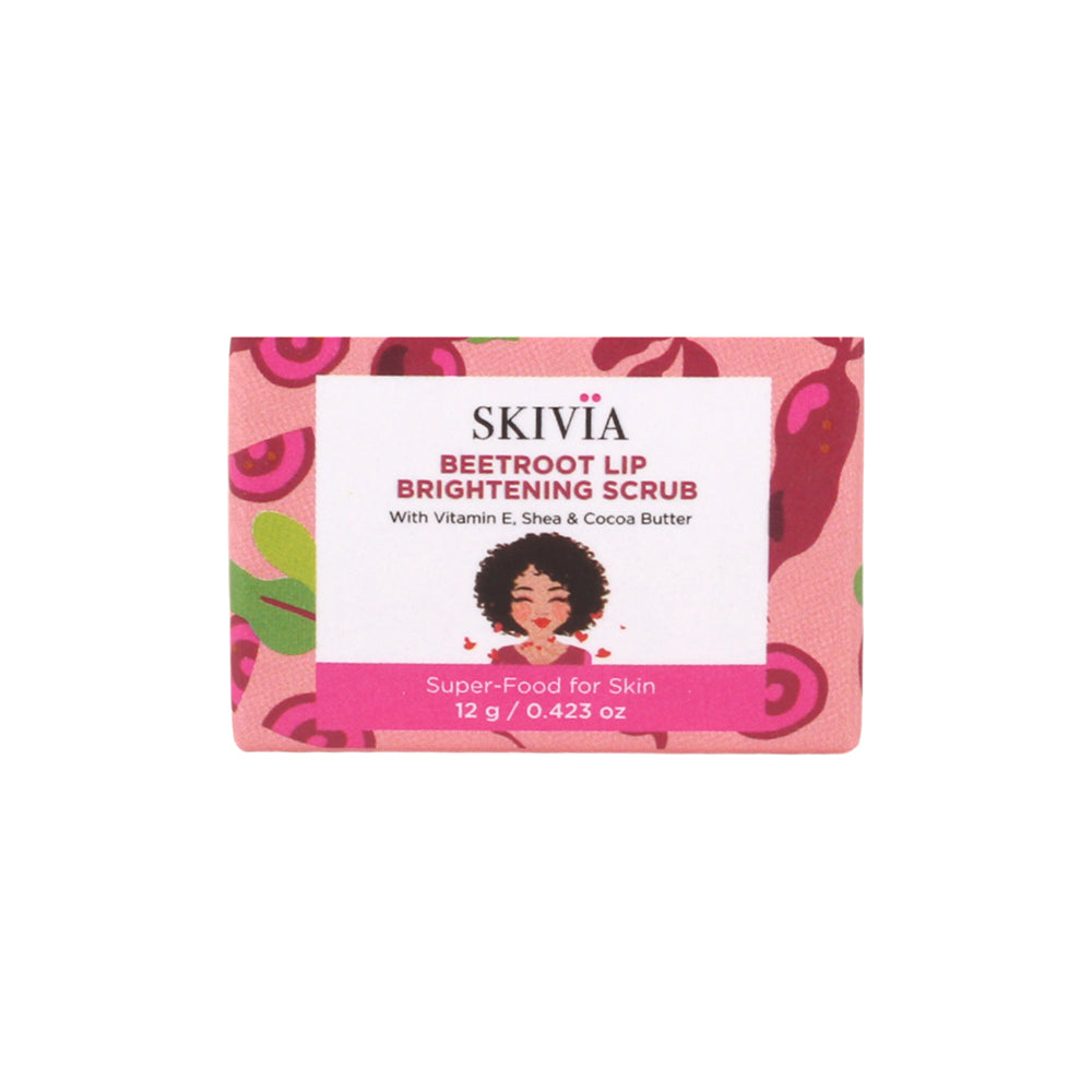 Skivia Beetroot Lip Scrub With Vitamin E, Shea & Cocoa Butter - 12 gm