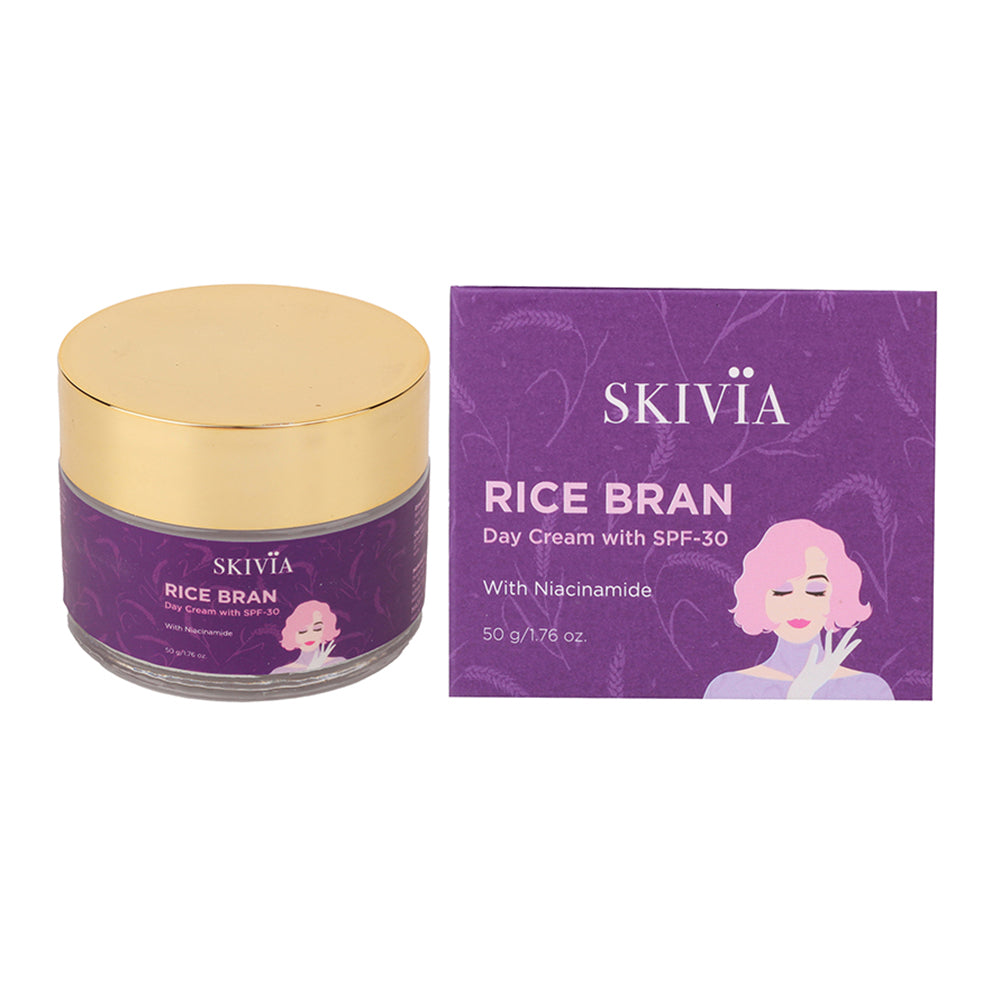 Skivia Rice Bran Mini Day Cream with SPF-30 & Niacinamide - 50 g