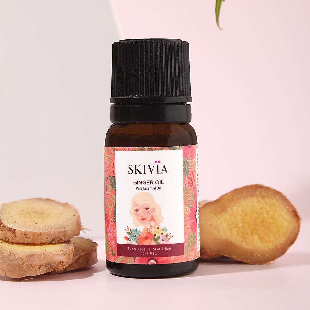 Skivia Ginger Essential Oil - 10 ml | Helps improve Skin & Hair Wellness