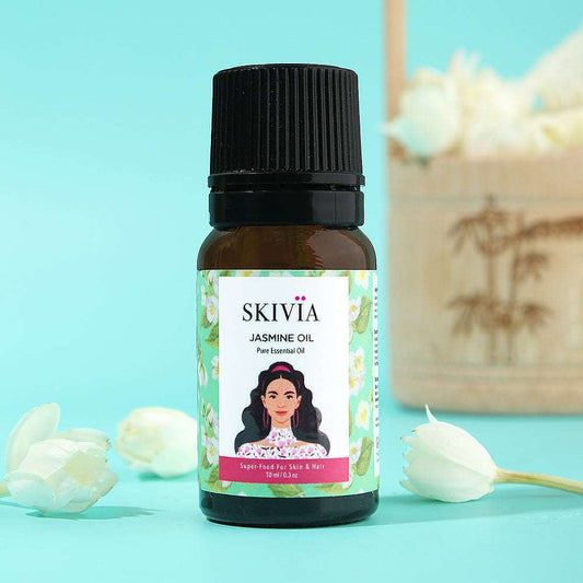 Skivia Jasmine Essential Oil - 10 ml | Alleviates Dry & Frizzy Hair | Helps Soothe Skin