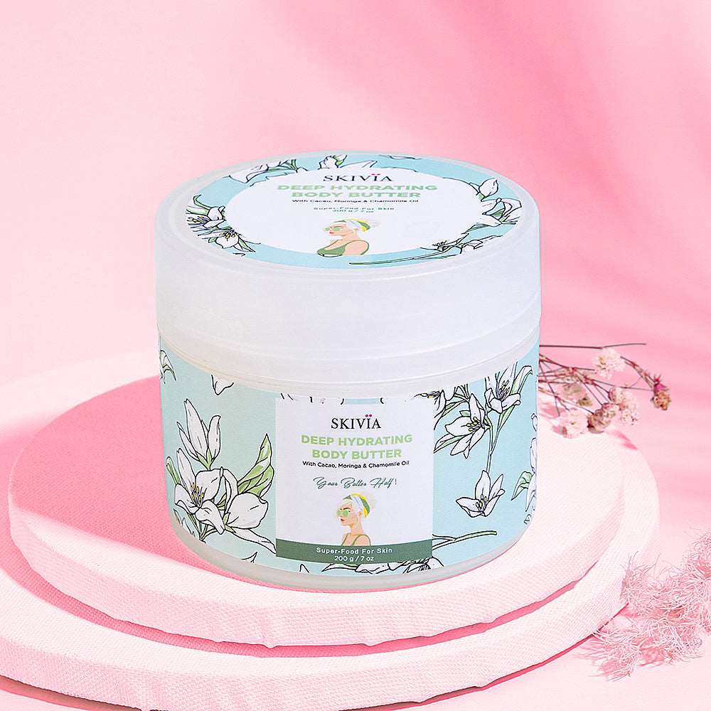 Deep Hydrating Body Butter With Cacao, Moringa & Chamomile Oil - 200 gm