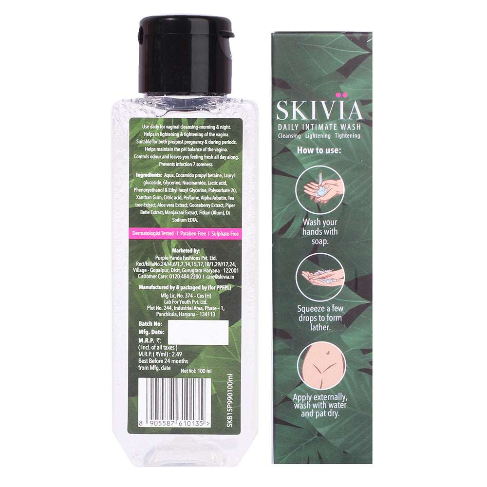 Skivia Daily Intimate Wash with Tea Tree & Aloe Vera Extract - 100 ml
