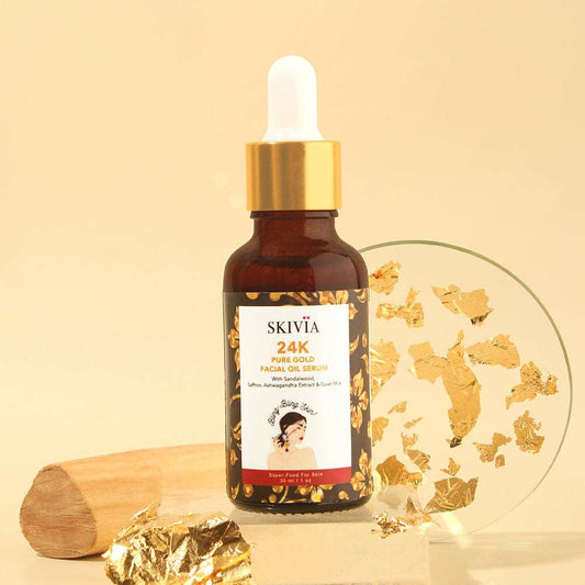 24K Pure Gold Facial Oil Serum with Saffron & Goat Milk - 30 ml