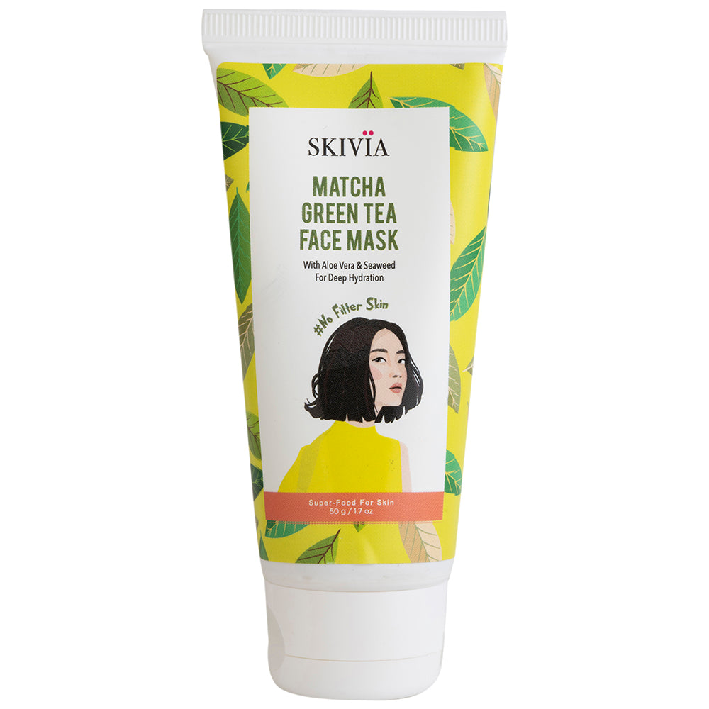 Skivia Matcha Green Tea Face Mask With Aloe Vera & Seaweed - 50 gm