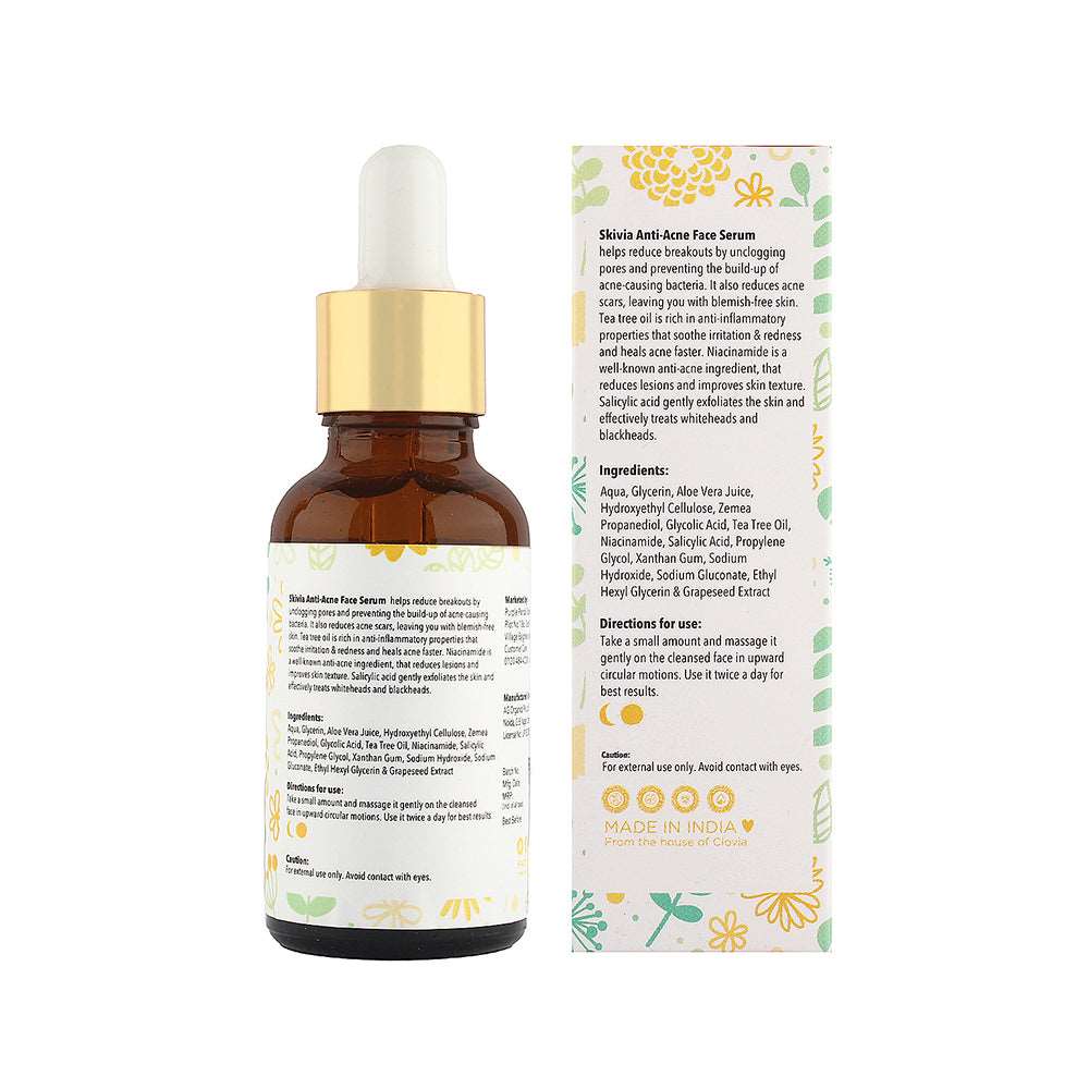 Anti-Acne Face Serum with Niacinamide & Tea Tree Oil - 30 ml