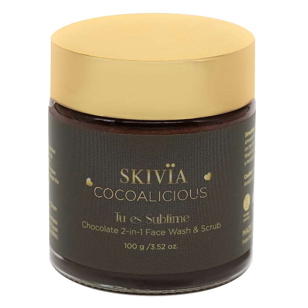 Skivia Cocolicious 2-in-1 Face Wash & Scrub with Theobroma Cacao & Natural Caffine - 100 g