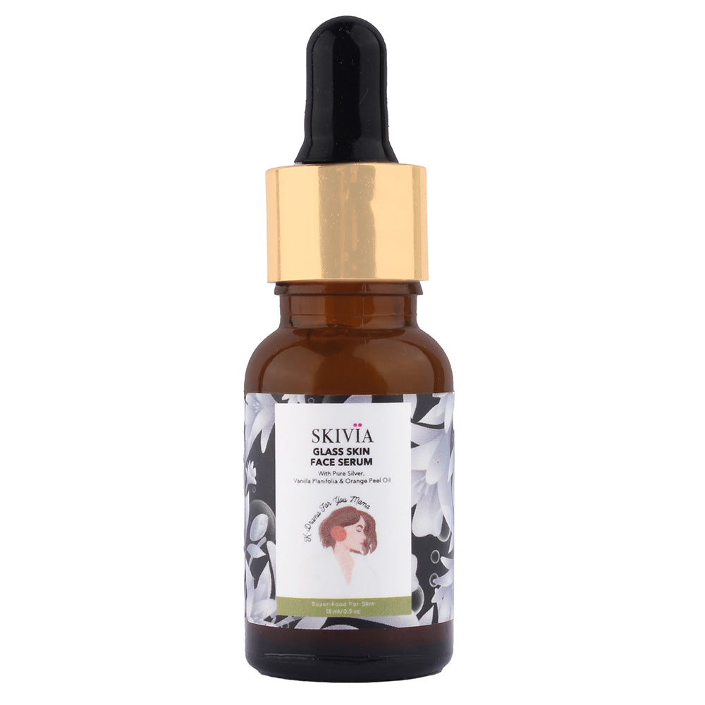 Skivia Glass Skin Face Serum with Pure Silver & Vanilla Planifolia - 15 ml