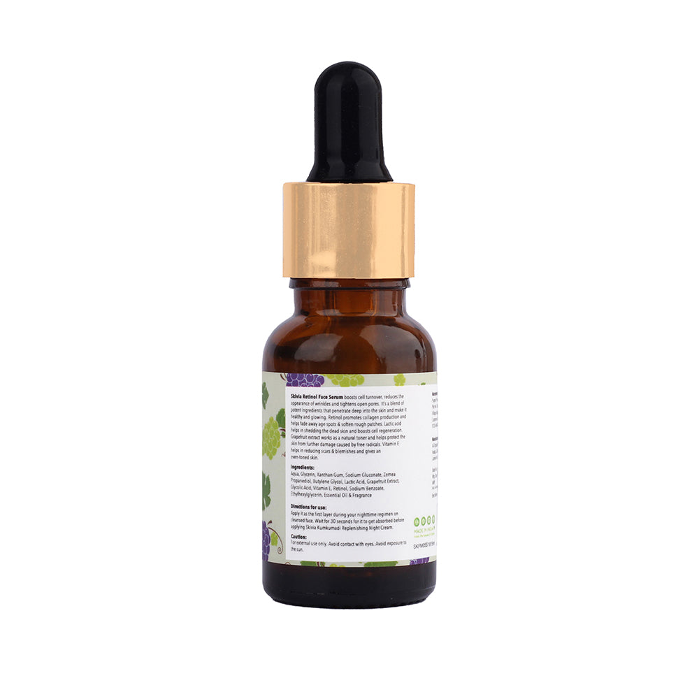 Skivia Retinol Mini Face Serum with Lactic Acid & Vitamin E - 15 ml