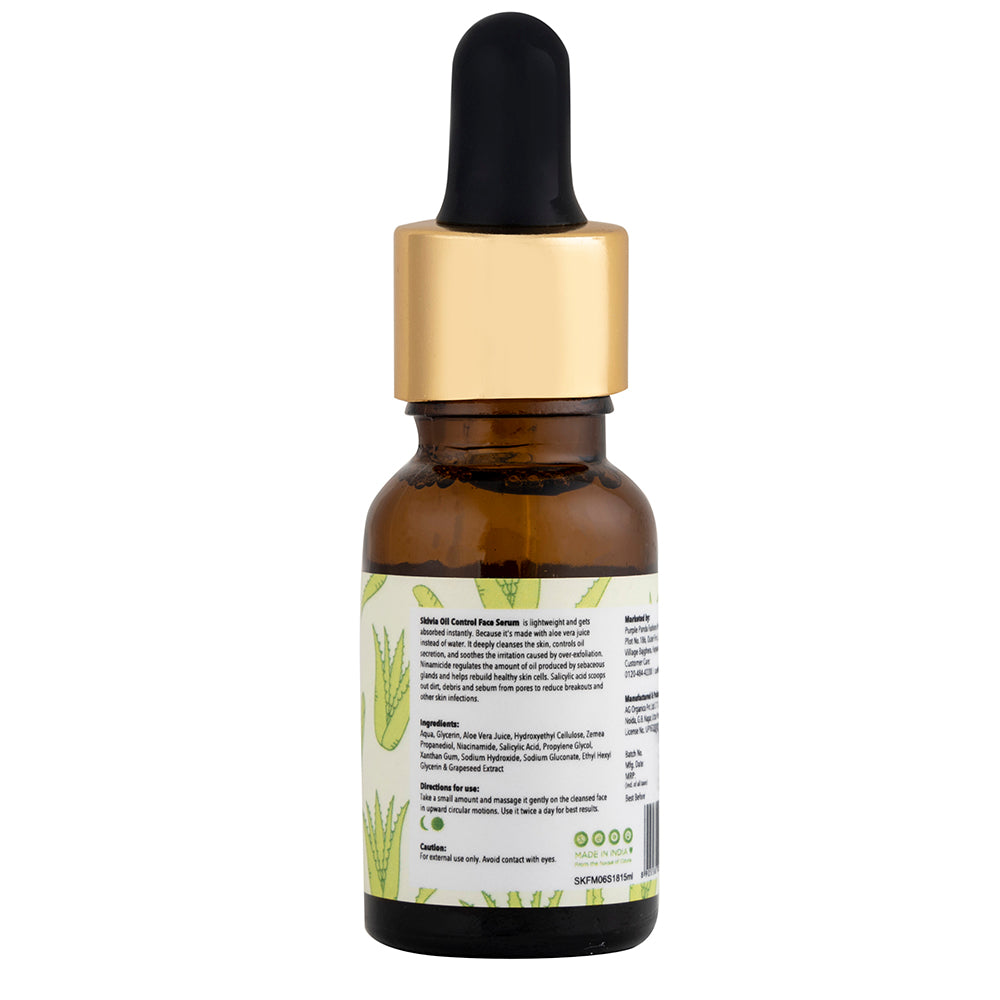 Skivia Oil Control Mini Face Serum with Niacinamide & Aloe Vera - 15 ml