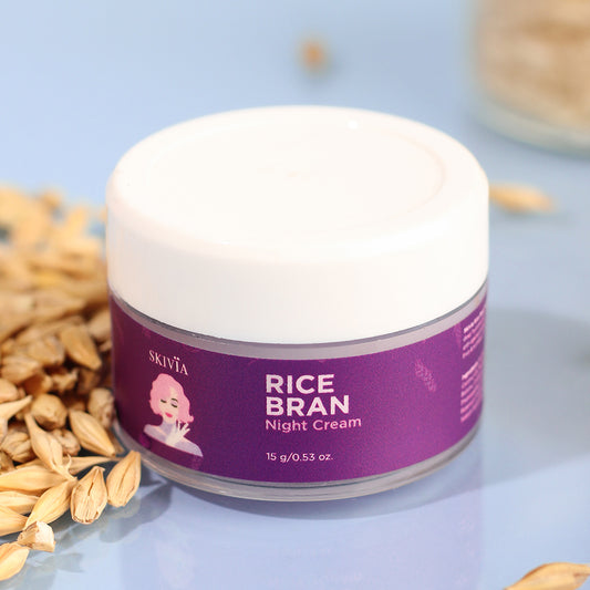 Skivia Rice Bran Mini Night Cream with Niacinamide & Hyaluronic Acid - 15 g