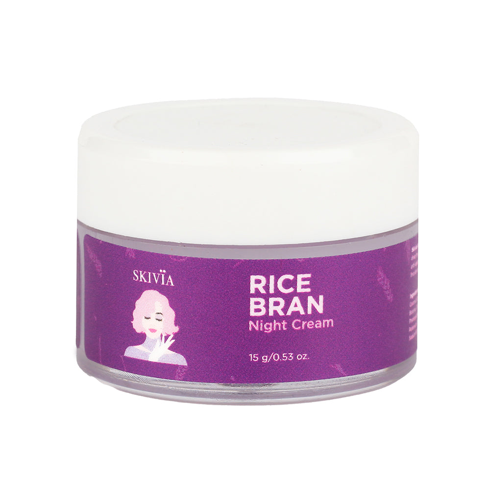 Skivia Rice Bran Mini Night Cream with Niacinamide & Hyaluronic Acid - 15 g