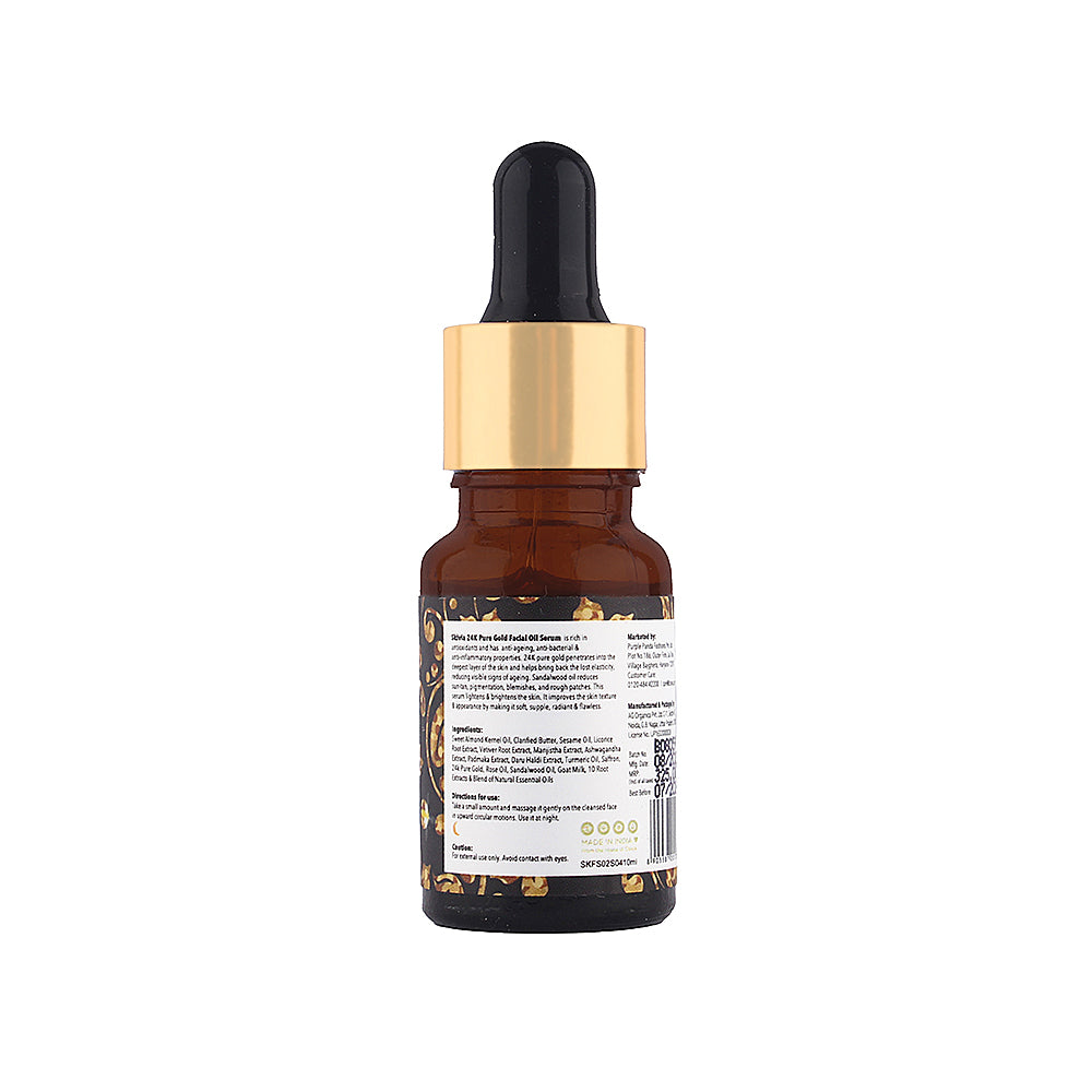 Skivia 24K Pure Gold Facial Oil Mini Serum with Saffron & Goat Milk - 30 ml