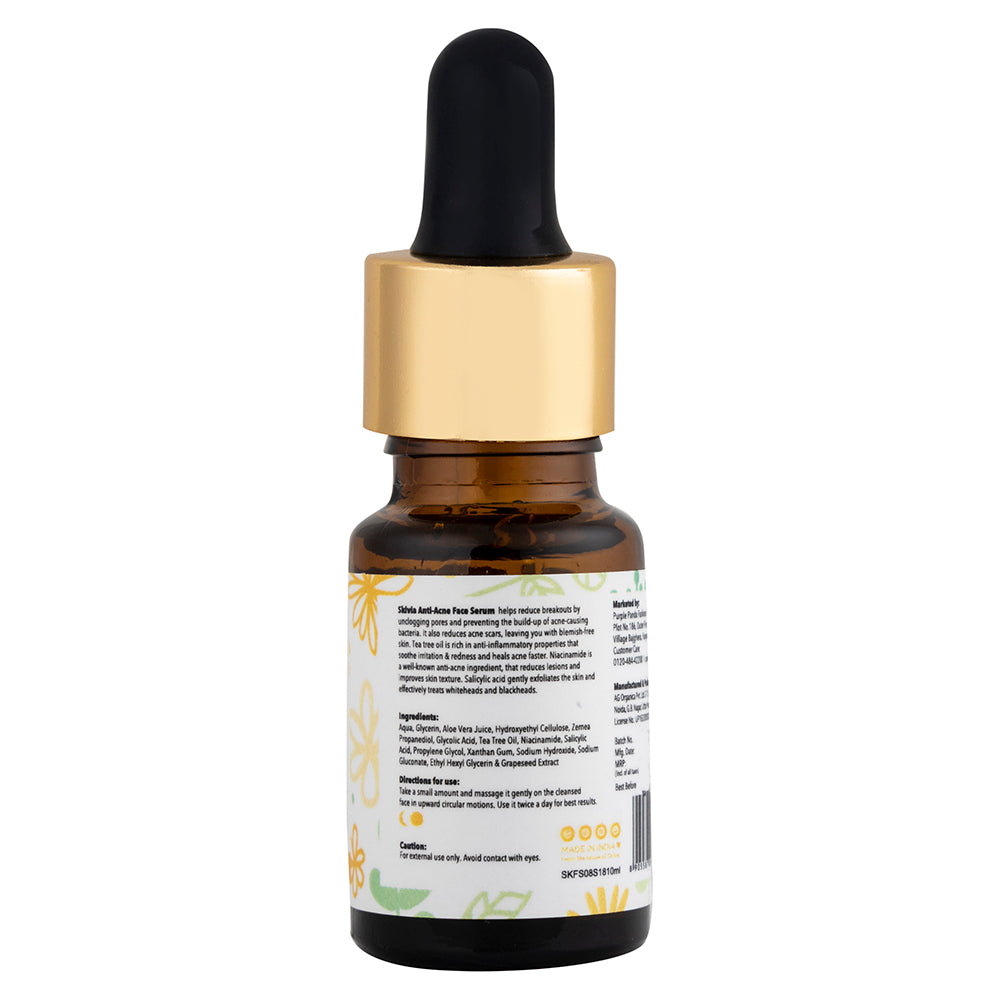 Skivia Anti-Acne Mini Face Serum with Niacinamide & Tea Tree Oil - 10 ml