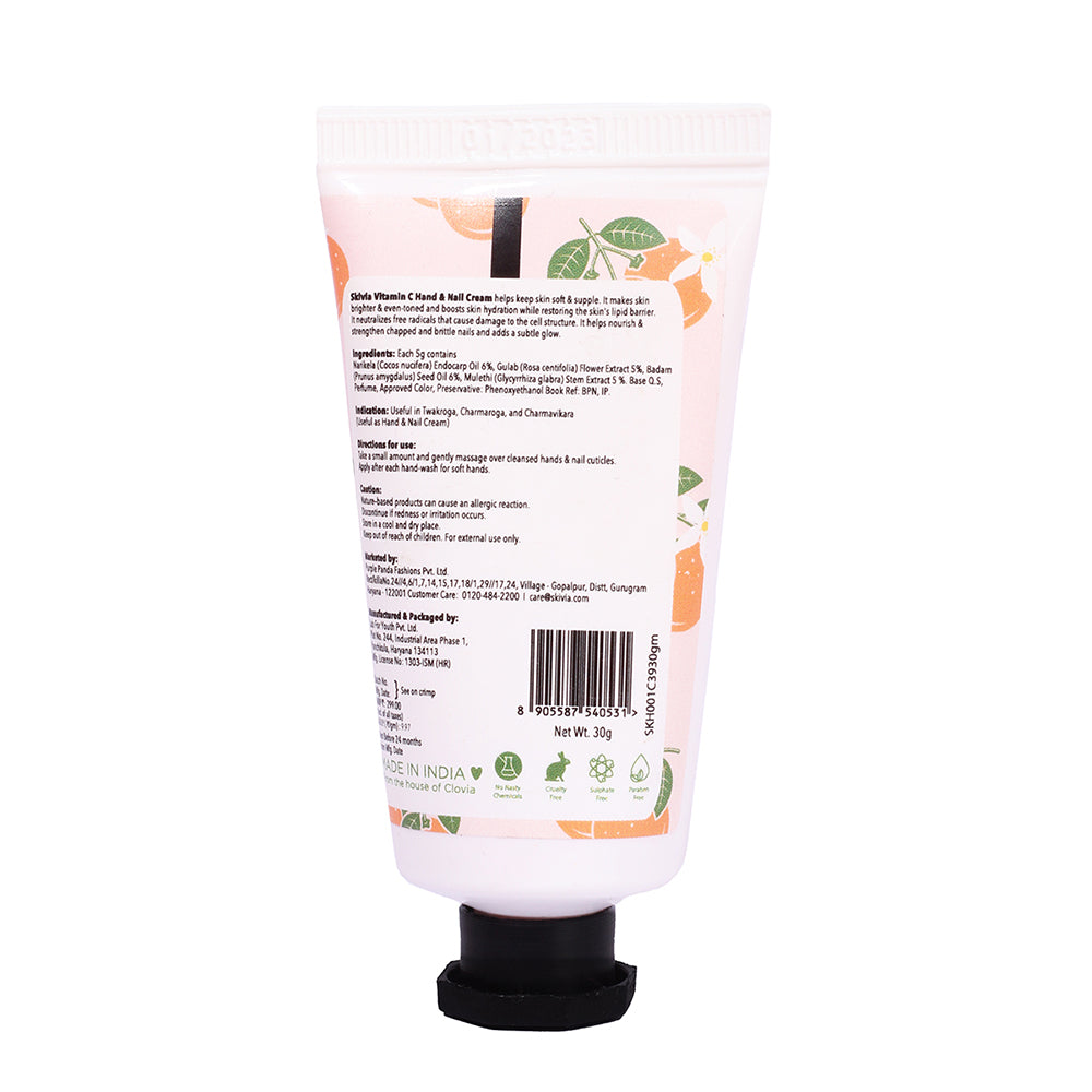 Skivia Vitamin C Hand & Nail Cream with Mulethi & Rose Extracts - 50 g