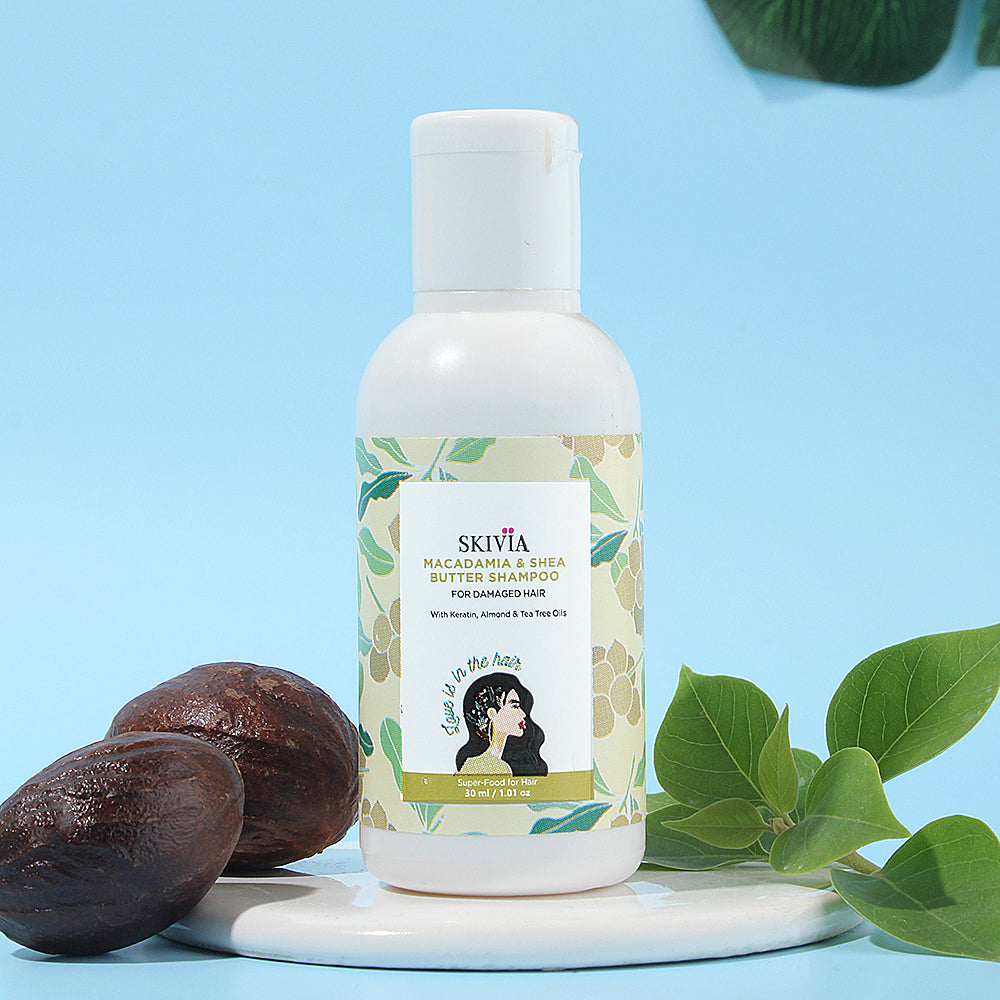 Skivia Macadamia & Shea Butter Mini Shampoo With Keratin, Almond & Tea Tree Oil - 30 ml