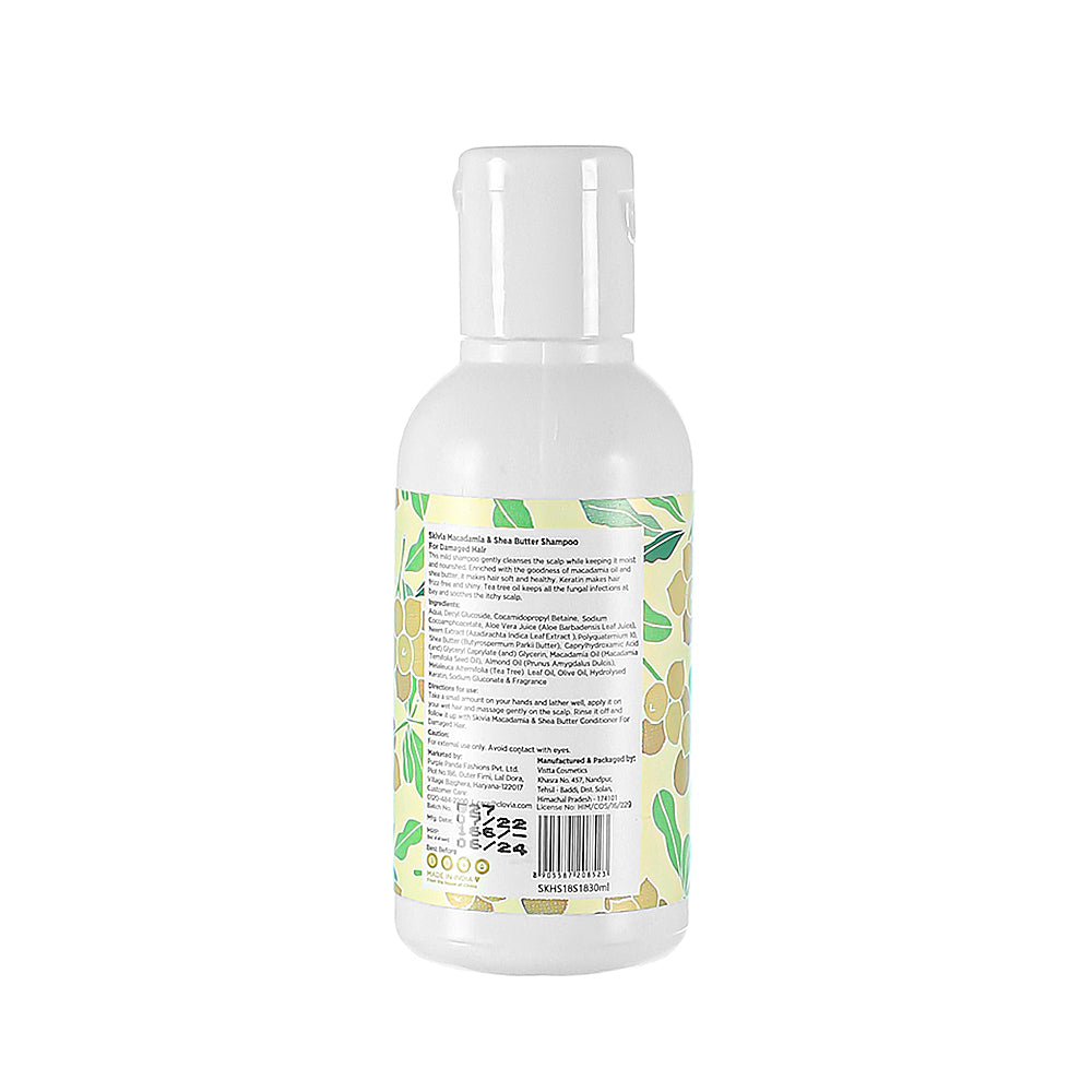 Skivia Macadamia & Shea Butter Mini Shampoo With Keratin, Almond & Tea Tree Oil - 30 ml